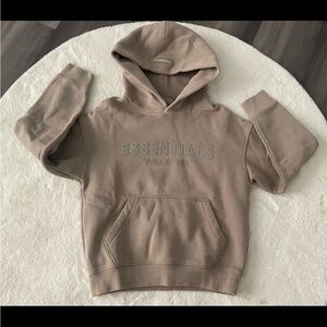 Essentials Kids Hoodie Taupe "ESSENTIALS" Logo